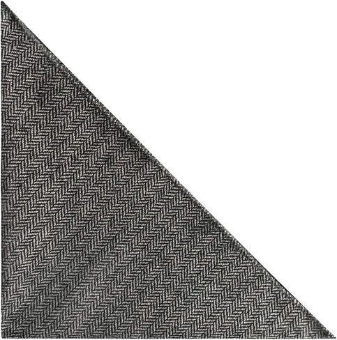 King & Priory Black Herringbone Pocket Square, Handkerchief, Charcoal Grey in Saudi Arabia