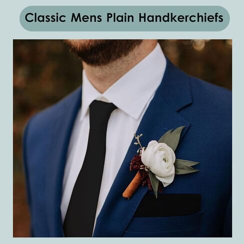 Mantieqingway Mens Pocket Squares 11.81'' Polyester Silk Stain Handkerchiefs Solid Hanky for Assorted Suits,Wedding Party in Saudi Arabia