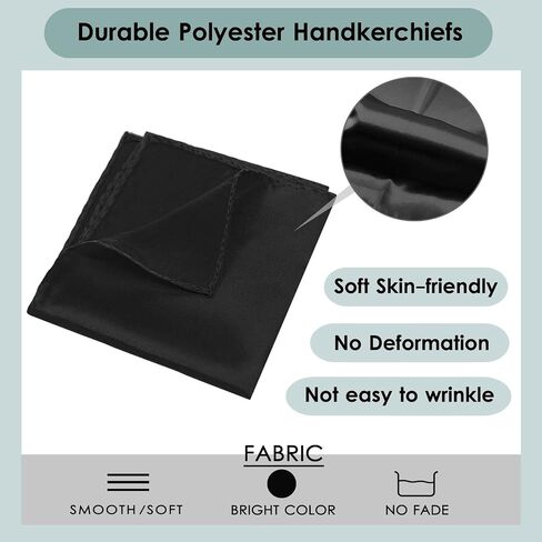 Mantieqingway Mens Pocket Squares 11.81'' Polyester Silk Stain Handkerchiefs Solid Hanky for Assorted Suits,Wedding Party in Saudi Arabia