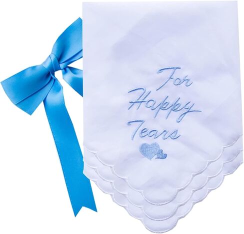 MileyMarla مناديل زفاف قطنية مطرزة للسيدات باللون الأبيض من الدانتيل in Kuwait