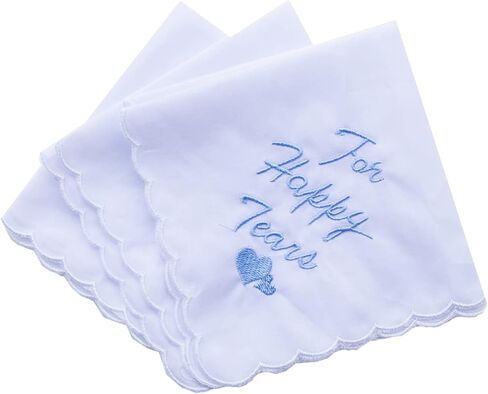 MileyMarla مناديل زفاف قطنية مطرزة للسيدات باللون الأبيض من الدانتيل in Kuwait