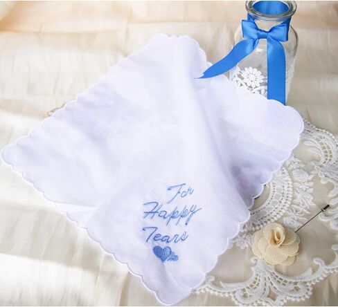 MileyMarla مناديل زفاف قطنية مطرزة للسيدات باللون الأبيض من الدانتيل in Kuwait