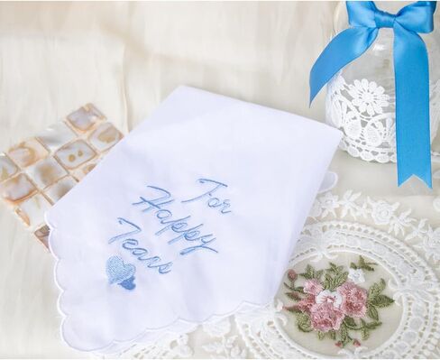 MileyMarla مناديل زفاف قطنية مطرزة للسيدات باللون الأبيض من الدانتيل in Kuwait