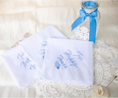 MileyMarla مناديل زفاف قطنية مطرزة للسيدات باللون الأبيض من الدانتيل in Kuwait