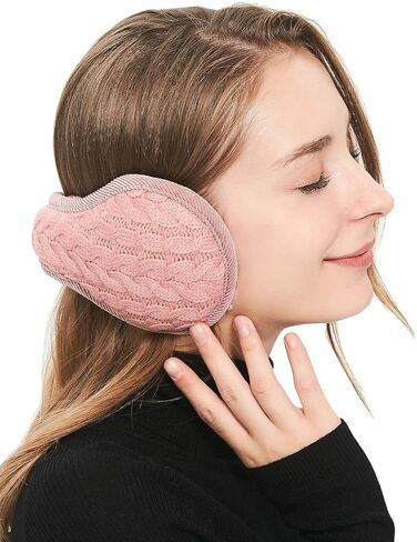 Rungion Unisex Warm Knit Women Earmuff Cashmere Winter Pure Color Earmuffs Fur Earwarmer Adjustable Wrap in Kuwait