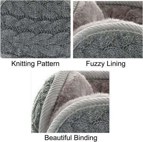 Rungion Unisex Warm Knit Women Earmuff Cashmere Winter Pure Color Earmuffs Fur Earwarmer Adjustable Wrap in Kuwait