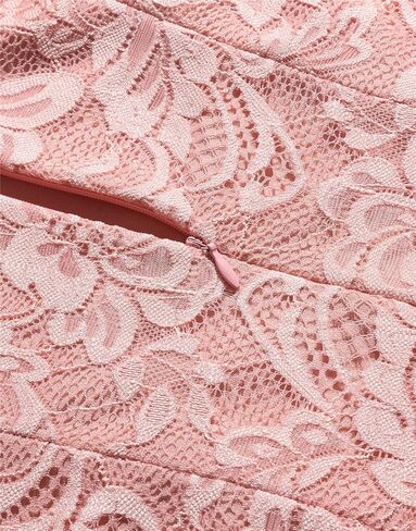 فستان BeryLove النسائي ذو الدانتيل الزهري القصير لوصيفة العروس بأكمام قصيرة وحفلات الكوكتيل in Kuwait