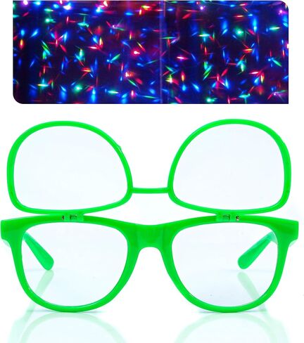 Alternative Imagination Premium Clear Glasses with Diffraction Flip Lenses - Ideal for Festivals, Lights, Raves, Etc. in Saudi Arabia