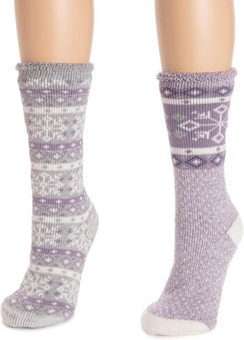 MUK LUKS Women's Tall Heat Retainer, Purple/Grey, One Size Fits Most (6-11) in Saudi Arabia