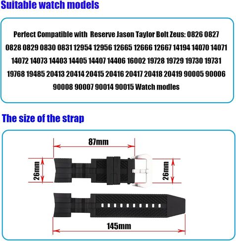 MMBAY Rubber 26mm Watch Bands Replacement Fit for Invicta Reserve Jason Taylor Bolt Zeus 0830 0831 12954 12956 12665 Silicone Strap Wirstband for Men and Women Waterproof Bracelet Watch accessories in Saudi Arabia