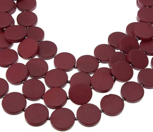 Colorful Beaded Necklace for Women,Chunky Wooden Bib Choker Necklace,Statement African Jewelry,Multicolor Maroon Blue Fashion Collar Necklace Gifts in Saudi Arabia