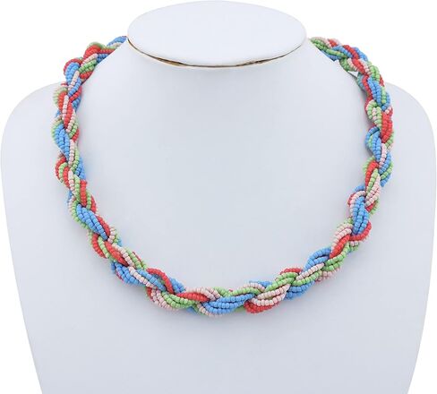 Bocar Fashion Seed Beads Statement Collar Necklace for Women (NK-10408) in Saudi Arabia