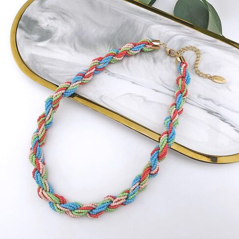 Bocar Fashion Seed Beads Statement Collar Necklace for Women (NK-10408) in Saudi Arabia