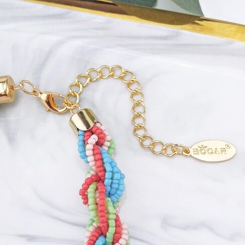 Bocar Fashion Seed Beads Statement Collar Necklace for Women (NK-10408) in Saudi Arabia