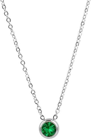 Jude Jewelers Stainless Steel Birthstone Classic Plain Solitaire Style Collar Statement Party Necklace in Saudi Arabia
