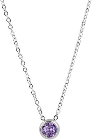 Jude Jewelers Stainless Steel Birthstone Classic Plain Solitaire Style Collar Statement Party Necklace in Saudi Arabia
