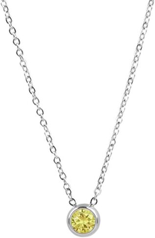 Jude Jewelers Stainless Steel Birthstone Classic Plain Solitaire Style Collar Statement Party Necklace in Saudi Arabia