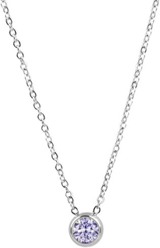 Jude Jewelers Stainless Steel Birthstone Classic Plain Solitaire Style Collar Statement Party Necklace in Saudi Arabia