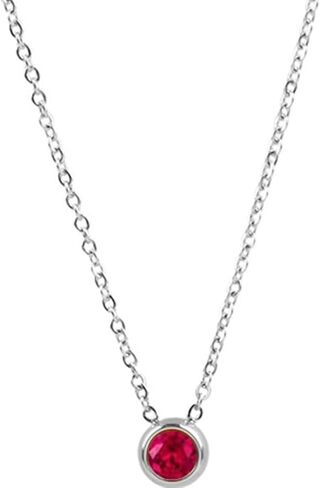 Jude Jewelers Stainless Steel Birthstone Classic Plain Solitaire Style Collar Statement Party Necklace in Saudi Arabia