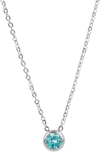 Jude Jewelers Stainless Steel Birthstone Classic Plain Solitaire Style Collar Statement Party Necklace in Saudi Arabia