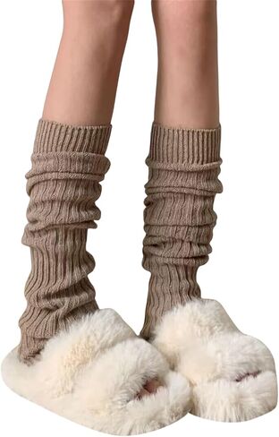 Meihuida Womens Leg Warmers Y2k Lolita Knit Long Socks Kawaii Harajuku Ankle Heap Boot Socks in Saudi Arabia