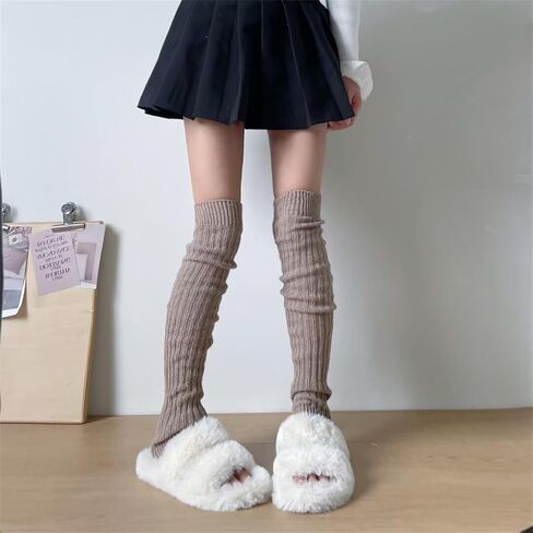 Meihuida Womens Leg Warmers Y2k Lolita Knit Long Socks Kawaii Harajuku Ankle Heap Boot Socks in Saudi Arabia