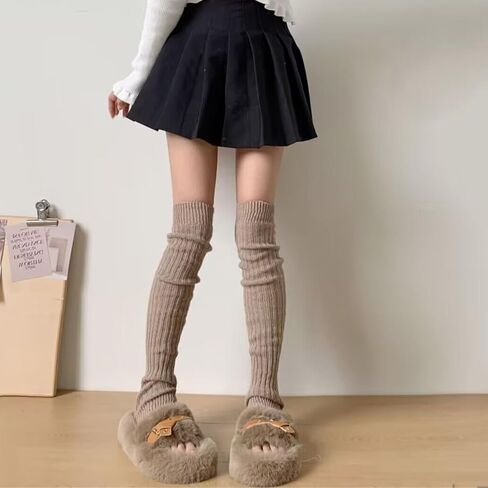 Meihuida Womens Leg Warmers Y2k Lolita Knit Long Socks Kawaii Harajuku Ankle Heap Boot Socks in Saudi Arabia