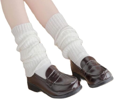Meihuida Womens Leg Warmers Y2k Lolita Knit Long Socks Kawaii Harajuku Ankle Heap Boot Socks in Saudi Arabia