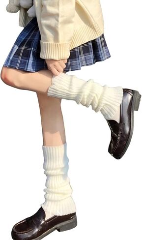 Meihuida Womens Leg Warmers Y2k Lolita Knit Long Socks Kawaii Harajuku Ankle Heap Boot Socks in Saudi Arabia