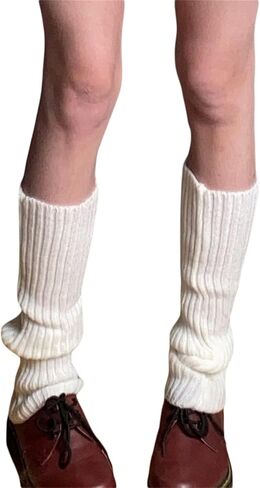 Meihuida Womens Leg Warmers Y2k Lolita Knit Long Socks Kawaii Harajuku Ankle Heap Boot Socks in Saudi Arabia