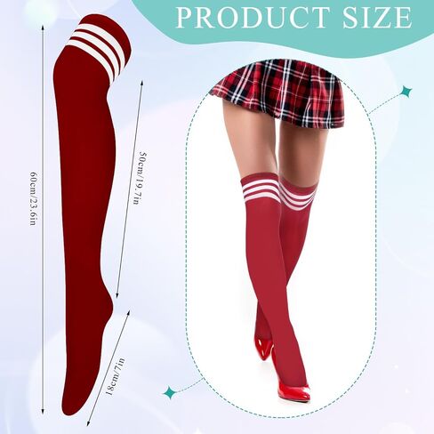 Syhood 36 Pairs over Knee Thigh Socks Thigh High Socks for Women Leg Warmer High Socks Long Stocking for Winter Daily Wear in Saudi Arabia