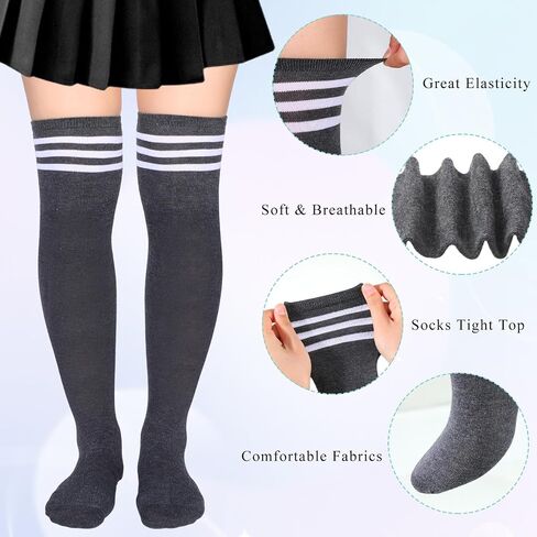 Syhood 36 Pairs over Knee Thigh Socks Thigh High Socks for Women Leg Warmer High Socks Long Stocking for Winter Daily Wear in Saudi Arabia