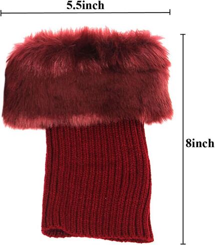 Fur Leg Warmers Women,Fuzzy Furry Fluffy White Leg Warmers,Christmas Faux Fur Boot Cuffs Toppers for Women in Kuwait