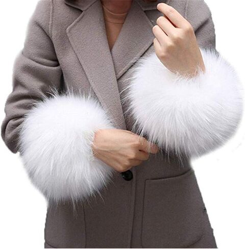أصفاد المعصم من الفرو الصناعي من LDFWAY لتدفئة الساق والذراع وأساور للأحذية الشتوية الدافئة للنساء in Kuwait