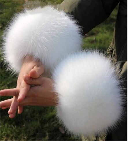 أصفاد المعصم من الفرو الصناعي من LDFWAY لتدفئة الساق والذراع وأساور للأحذية الشتوية الدافئة للنساء in Kuwait