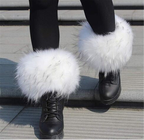 أصفاد المعصم من الفرو الصناعي من LDFWAY لتدفئة الساق والذراع وأساور للأحذية الشتوية الدافئة للنساء in Kuwait