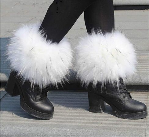 أصفاد المعصم من الفرو الصناعي من LDFWAY لتدفئة الساق والذراع وأساور للأحذية الشتوية الدافئة للنساء in Kuwait