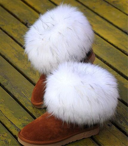 أصفاد المعصم من الفرو الصناعي من LDFWAY لتدفئة الساق والذراع وأساور للأحذية الشتوية الدافئة للنساء in Kuwait