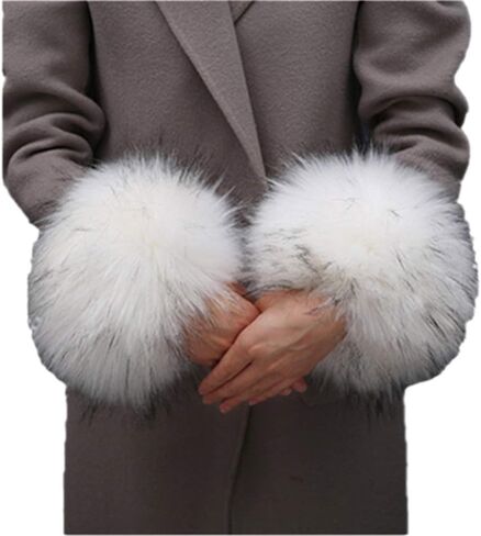 أصفاد المعصم من الفرو الصناعي من LDFWAY لتدفئة الساق والذراع وأساور للأحذية الشتوية الدافئة للنساء in Kuwait