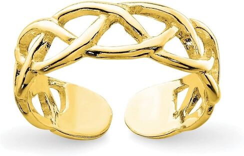 Diamond2Deal 925 Sterling Silver Gold-tone Toe Ring, Metal in Saudi Arabia