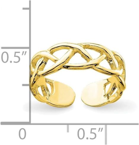 Diamond2Deal 925 Sterling Silver Gold-tone Toe Ring, Metal in Saudi Arabia