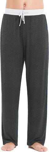 LazyCozy Men's Pajama Pants - Viscose Made from Bamboo, Soft Sleep Lounge Pants with Pockets Pj Bottoms in Kuwait