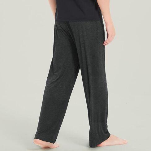 LazyCozy Men's Pajama Pants - Viscose Made from Bamboo, Soft Sleep Lounge Pants with Pockets Pj Bottoms in Kuwait