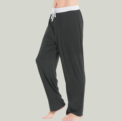 LazyCozy Men's Pajama Pants - Viscose Made from Bamboo, Soft Sleep Lounge Pants with Pockets Pj Bottoms in Kuwait
