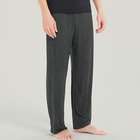 LazyCozy Men's Pajama Pants - Viscose Made from Bamboo, Soft Sleep Lounge Pants with Pockets Pj Bottoms in Kuwait