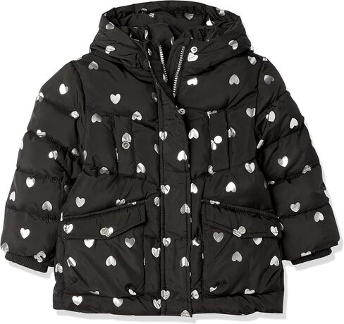 URBAN REPUBLIC Baby Girls Heavyweight Heart Print Hooded Puffer Jacket in Saudi Arabia