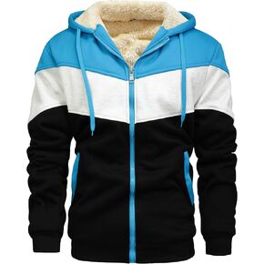 AIELVIN Men's Winter Fleece Thermal Jackets for Men Sherpa Lined Hoodies Warm Thick Jacket Outerwear
