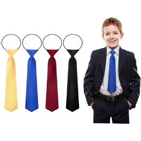 بوترفوني 4 قطع ربطة عنق للاولاد بحزام رقبة مرن مربوطة مسبقا للاطفال الصغار، متعددة الالوان، 10 انش, متعدد الألوان in Kuwait