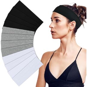 Headbands For Women 12 Pack Sweat Headband Yoga Elastic Black Head Bands Women’s Hair Band Workout Hairbands Girls Accessories in Saudi Arabia