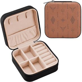 PU Leather Jewelry Box, Baby Panda Sleeping in Winter Night Travel Jewelry Case Portable Jewelry Organizer for Rings Earrings Necklaces Bracelets Storage Holder Boxes for Women Girls in Saudi Arabia